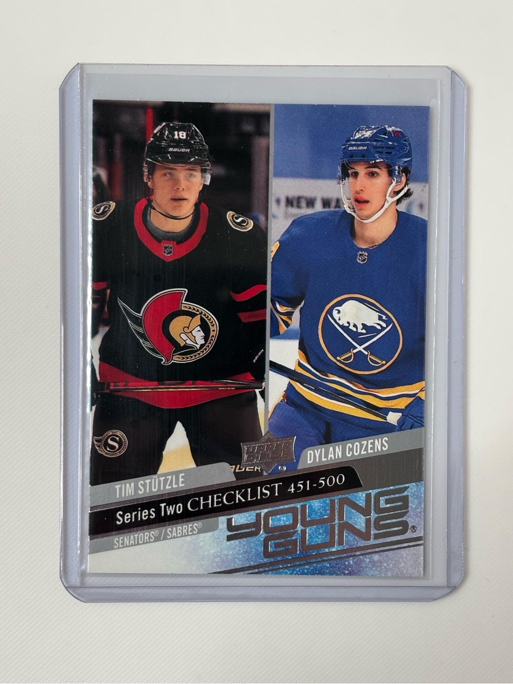 Tim Stützle Dylan Cozens 2020-21 Upper Deck Young Guns Checklist #500 RC
